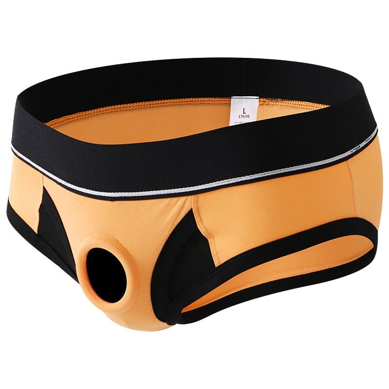 Men's Hollow Out Colored Lingerie Briefs Gay Sexy Open Front Erotic Underwear Sissy Breathable Elastic Thongs