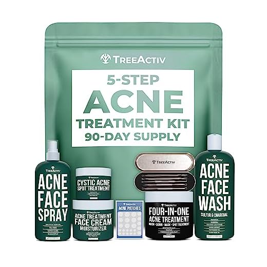5 Step Acne Treatment Kit, Complete Acne Treatment System for Blackheads, Whiteheads, Cystic, & Hormonal Acne, Powerful Natural Ingredients, Complete Acne Skincare Routine, by TreeActiv