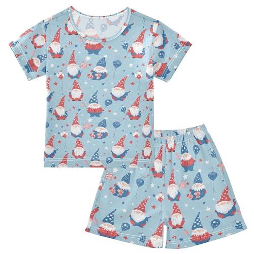 July 4th Independence Day Gnome Dwarfs Pajama Set Pajamas Sleepwear Nightwear Loungewear Clothes Set B04045583