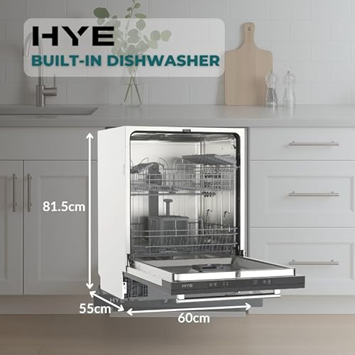 HYE Fully Integrated Dishwasher 60cm – Built In Dishwasher, 14 Place Settings, Quick Wash 29 Mins, 49dB Quiet Operation, Energy Rated E, Silver - DW01B14PS19 - Image 7