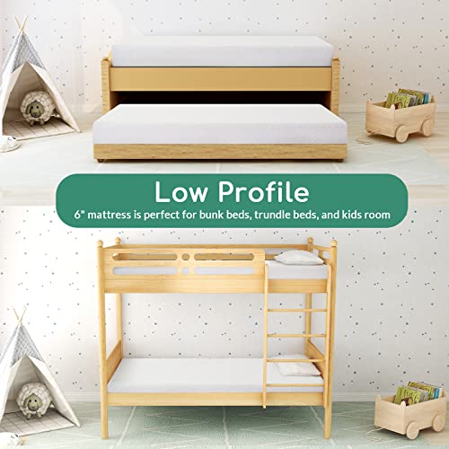 Airdown-Twin-Mattress-6-Inch-Memory-Foam-Mattress-in-a-Box-for-Kids-Medium-Firm-Green-Tea-Gel-Mattress-Twin-Size-for-Bunk-Bed-Trundle-Bed-Guest-Room