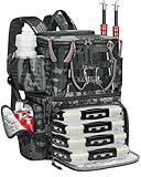 MATEIN Mochila Pesca con 4 Cajas de Aparejos y Soporte para Caña,...