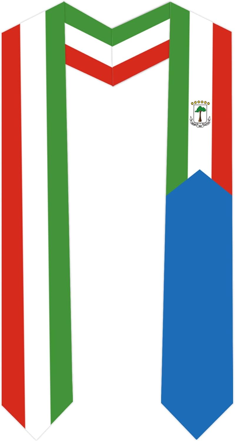 Equatorial Guinea National Flag Graduation Stoles Class Congratulation Gifts Sash Stole scarf for Study Aboard International students