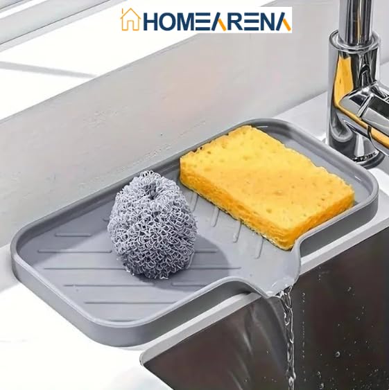 Image of Kitchen Sink Organiser & Sink Organizer for Kitchen Basin | Kitchen Organizer Items with Sink Drainer, Kitchen Soap Stand for Sink, Sponge Holder & Soap Stand for Kitchen Sink (SoapMat Small)