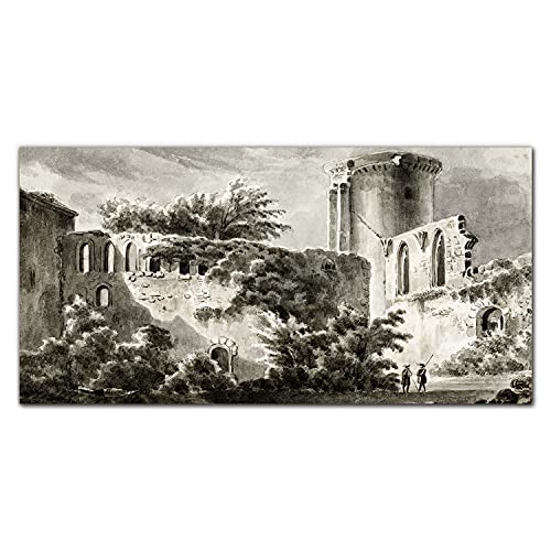 Tableau en verre acrylique 100x50cm château et soldats pour décorer un grand salon moderne