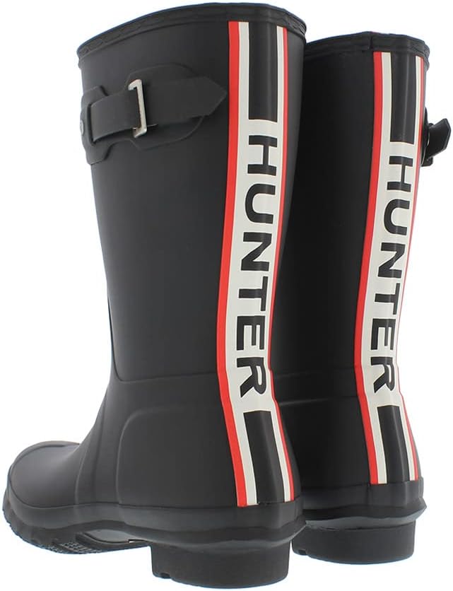 Hunter Original Short Logo Backstrap Boot Black 6 M