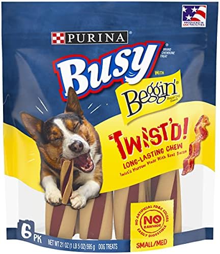 Purina Busy With Beggin' Made in USA Facilities Small/Medium Breed Dog Treats, Twist'd - 6 ct. Pouch
