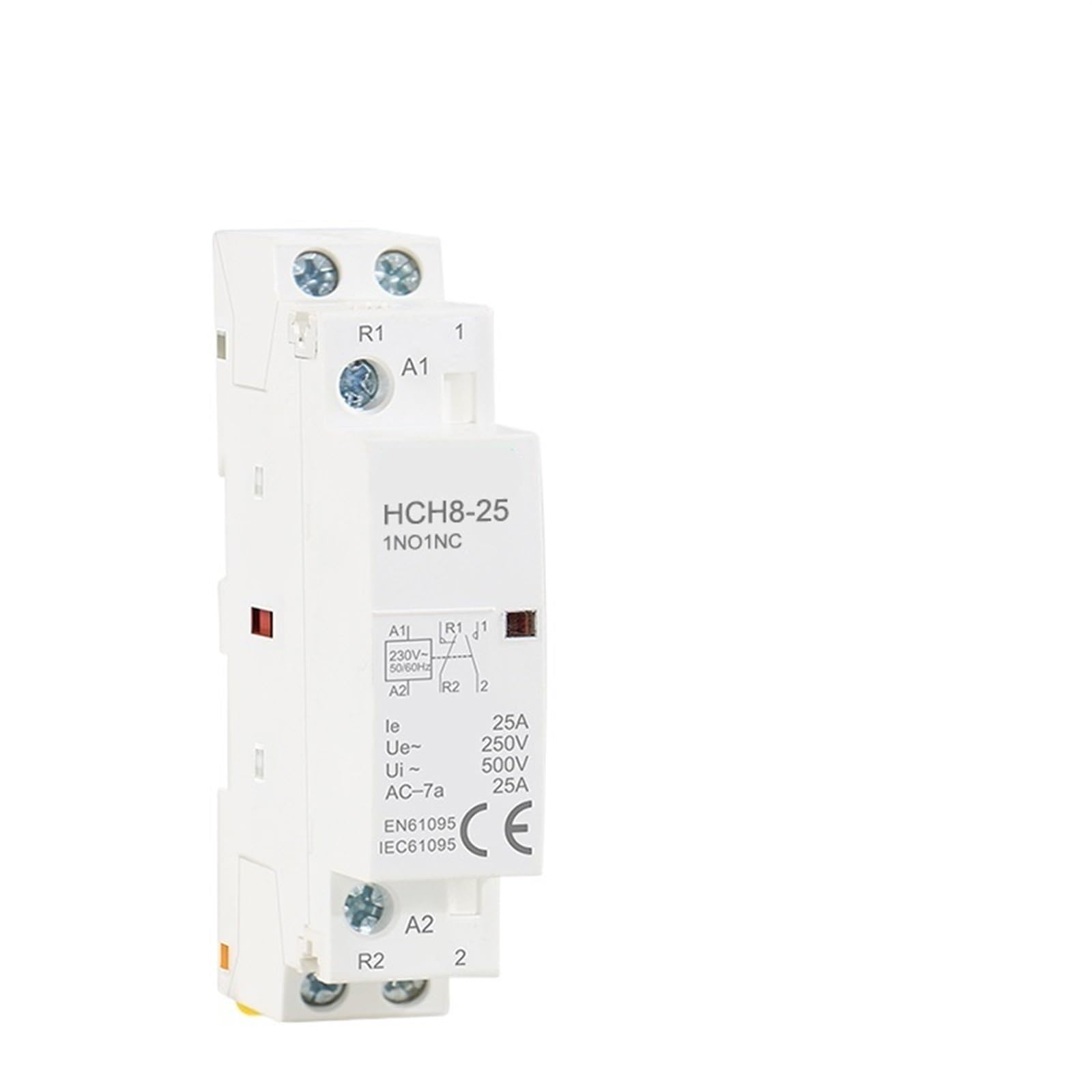Contactor Modular de HCH8-25 2P 16A 20A 25A 2NO o 2NC 1NO1NC 24V 110V 220V Contactor doméstico automático Tipo de carril Din 1 Uds (Color : 2P 25A 2NO AC230V)