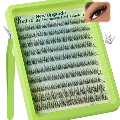 EASITENSION 156 PCS Self Adhesive Eyelashes Clusters Kit Lash Clusters DIY Eyelashes Pre Glued No Glue Needed No Remover No residue