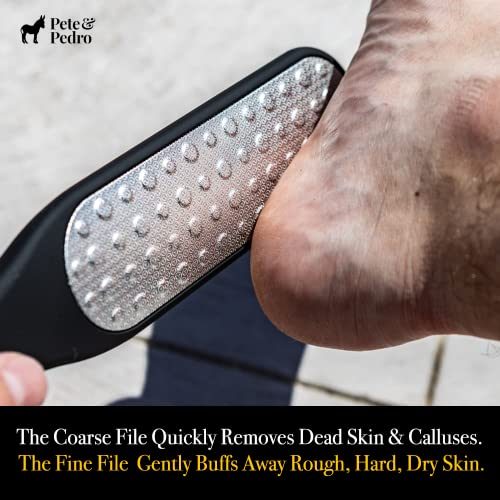 Pete & Pedro Double Sided Foot File - Men & Women Stainless Steel Pedicure Tool | Foot Care Metal Heel Scraper, Foot Rasp, And Callus Remover | As Seen On Shark Tank #TOP2