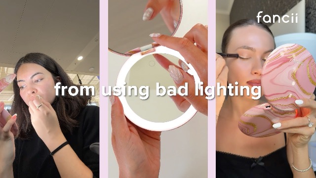 Amazon.com: Fancii Taylor LED Lighted Travel Makeup Mirror
