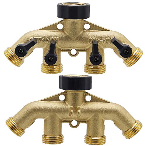 Twinkle Star 4 Way Heavy Duty Brass Garden Hose Splitter, Hose Connector 3/4", Hose Spigot Adapter with 4 Valves by Twinkle Star - Image 7