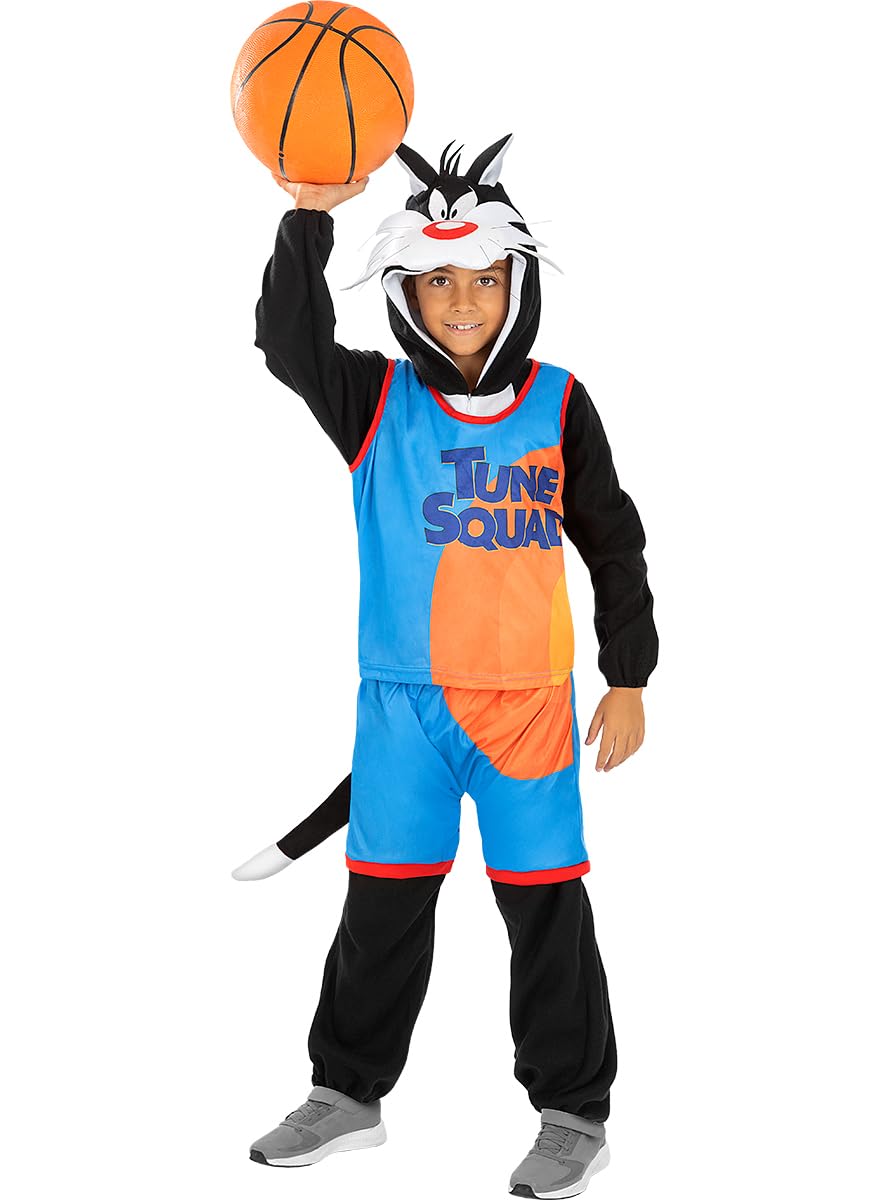 Funidelia | Costume Silvestro Space Jam - Looney Tunes per bambino Cartoni Animati - Costume per Bambini e accessori per Feste, Carnevale e Halloween - Nero