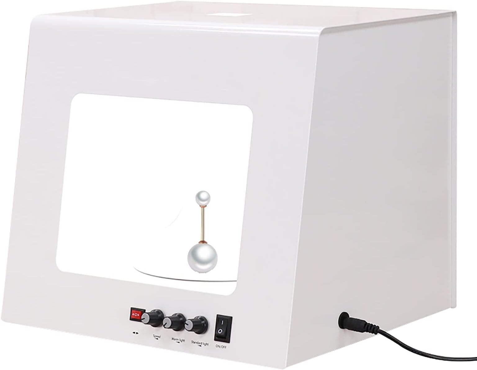 XGHDPBM Electric Photo Jewelry Photography Box, 360° Turntable Gold, Silver, Jewelry Photo Light Box, Photo Studio Photography Light Box, 3000-5500k Adjustable Light for Jewelry Photography Video