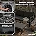STEELSØN Asteri Sitzgruppe 5-teilig – Gartenmöbel Set mit 2 Sessel, 2 Hocker, 1 Tisch – Balkonlounge Metallgestell Schwarz – inkl. Sitzpolster anthrazit – Terrassenlounge für 2-4 Personen – wetterfest