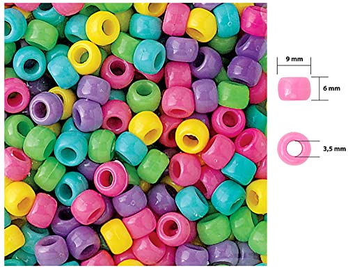 Image of The Beadery - 9x6mm Barrel Pony Bead, Kandi Multi - 900 Pieces - 750V333