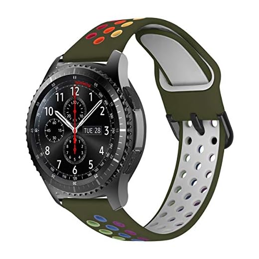 MroTech Armband kompatibelt för Samsung Gear S3 Frontier/Classic/Galaxy Watch 46 mm silikonarmband 22 mm klockarmband silikon ersättning för Huawei 2 Classic/GT/GT2 46 MM ersättningsarmband 22 mm Silione