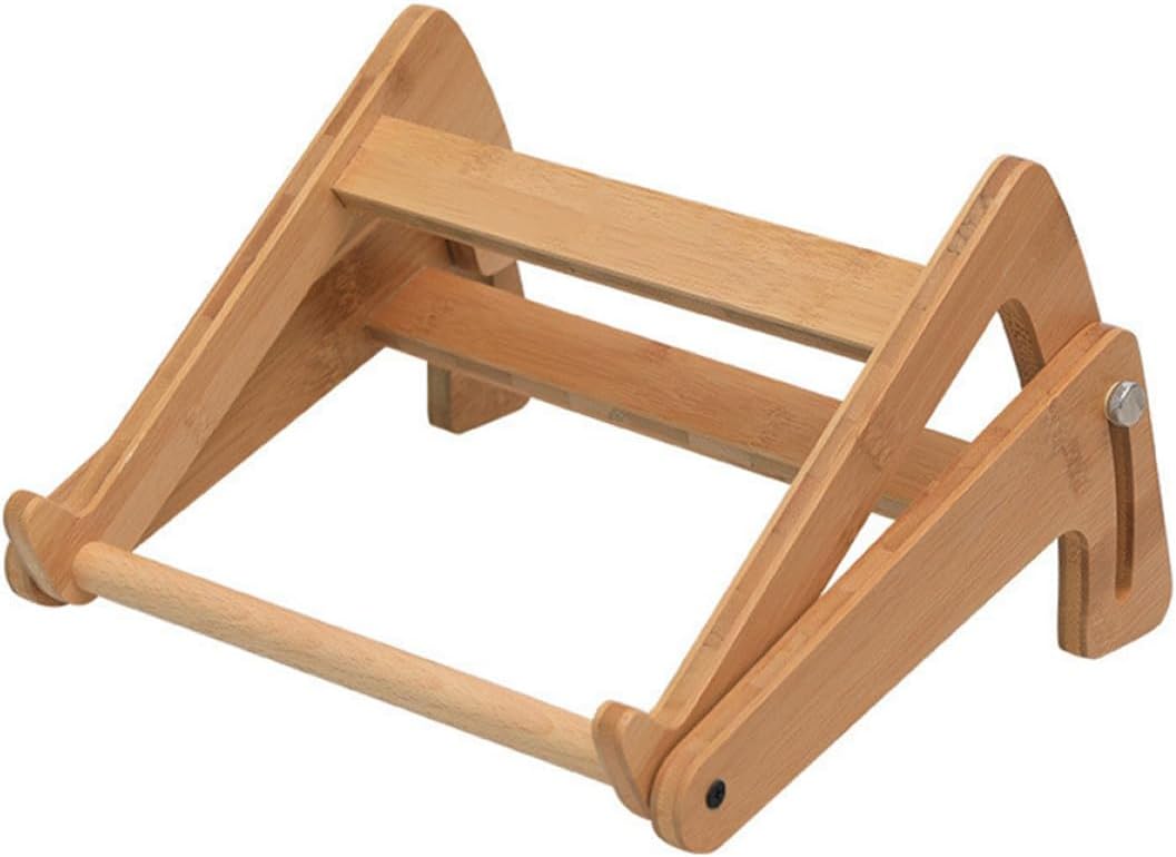 NUOBESTY Wooden Adjustable Laptop Stand for 13-15.6 Inch Notebooks, Foldable Computer Holder with Cooling Design, Portable Ergonomic Riser for Office and Home Use