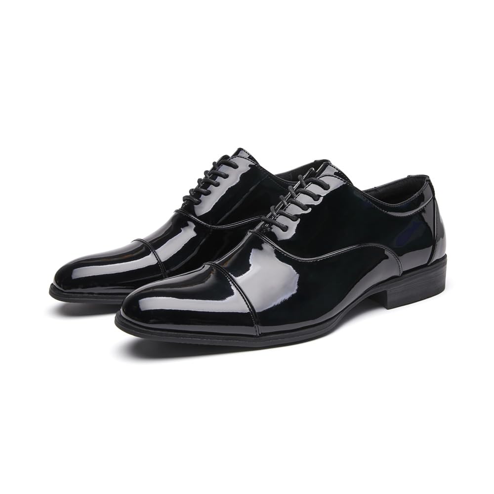 Zapatos de charol para hombre de estilo británico brillante con tres costuras, zapatos Oxford formales de negocios, zapatos de boda, zapatos de alto rendimiento