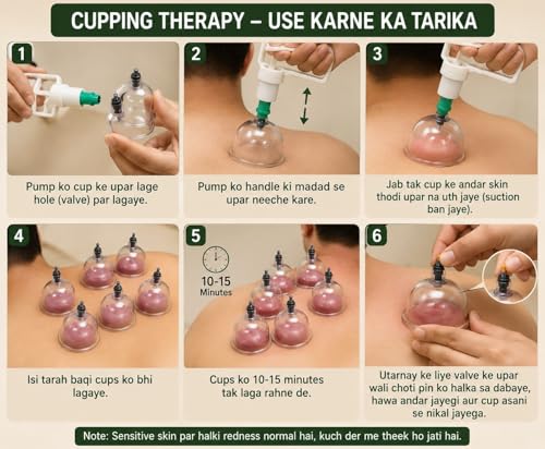 Image of Vacuum Cupping Therapy Set 36 Pcs - Cupping Kit for Pain Relief, Muscle Recovery, Body Massage & Blood Circulation - Portable Manual Therapy Cups with Magnetic Heads, Transparent Design