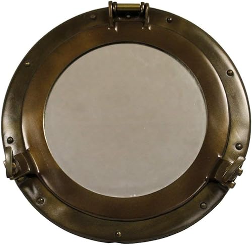 Nagina International Espejo de ojo de buey con acabado antiguo de 11 pulgadas decoración náutica marítima