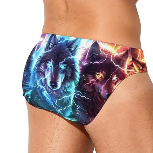 Thunder Wolf Mens Swim Briefs Sexy Bikini Swimwear Bathing Suits Trunks3