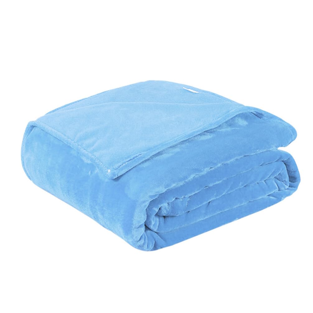 Plaid multifonctionnel bleu en flanelle pour vos soirées cocooning et nuits d'hiver