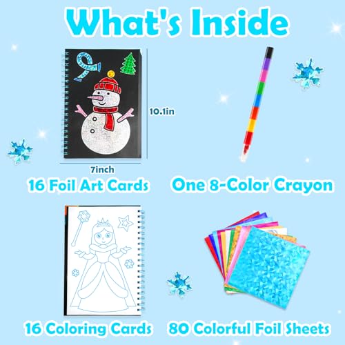 Image of FUNNYB&G Mess-Free Foil Art Craft for Girls Ages 4-10, Kids Birthday Gift