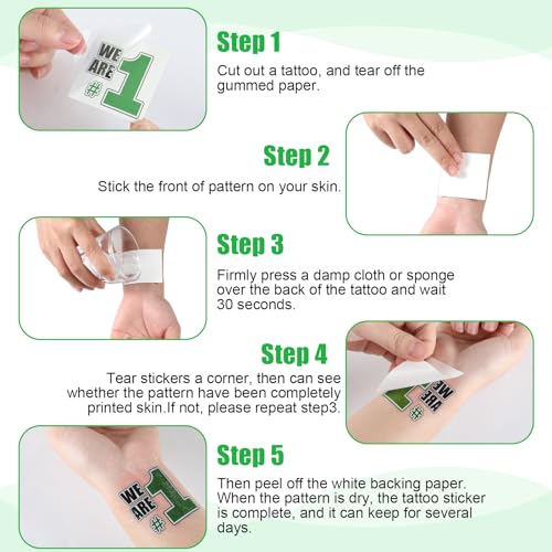 180-Pcs-Team-Spirit-Temporary-Tattoo-2-15-Face-Body-Paw-Go-Team-Cheer-Tattoo-Removable-Glitter-School-Spirit-Stickers-for-Classroom-Cheerleading-Teams-Carnival-Sports-Games-Green