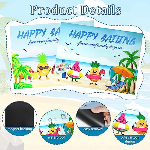 Hfyzz Summer Cruise Door Magnet Decorations, 2 Pcs Large Pineapple Watermelon Cartoon Refrigerator Cruise Ship Door Magnets Decorative Decals Summer Cruise Door Car Magnets Decoratios (11 X 8 Inch) #TOP2
