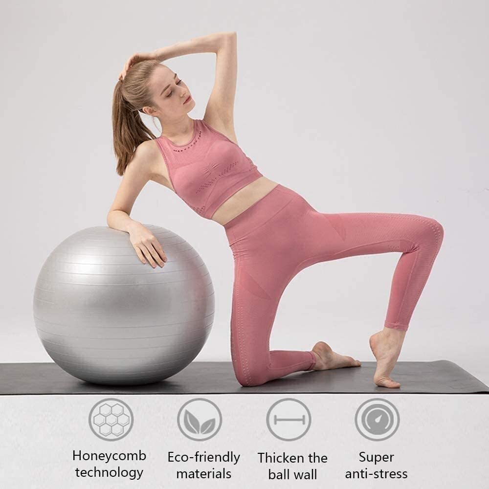 Piłka do fitnessu Piłka do jogi Piłka do pilatesu Piłka porodowa Odchudzanie Kształtowanie fizjoterapii Wspomagana piłka treningowa równowagi urodzenia(Purple,55cm)
