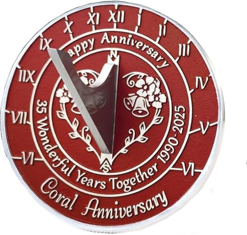 Antiquemedieval Sonnenuhr zum 35. Hochzeitstag, 25,4 cm