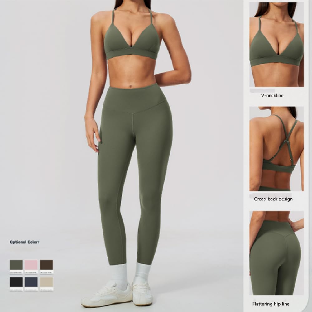 Reggiseno Sport Coppa Triangolare + Leggings Yoga Vita Alta