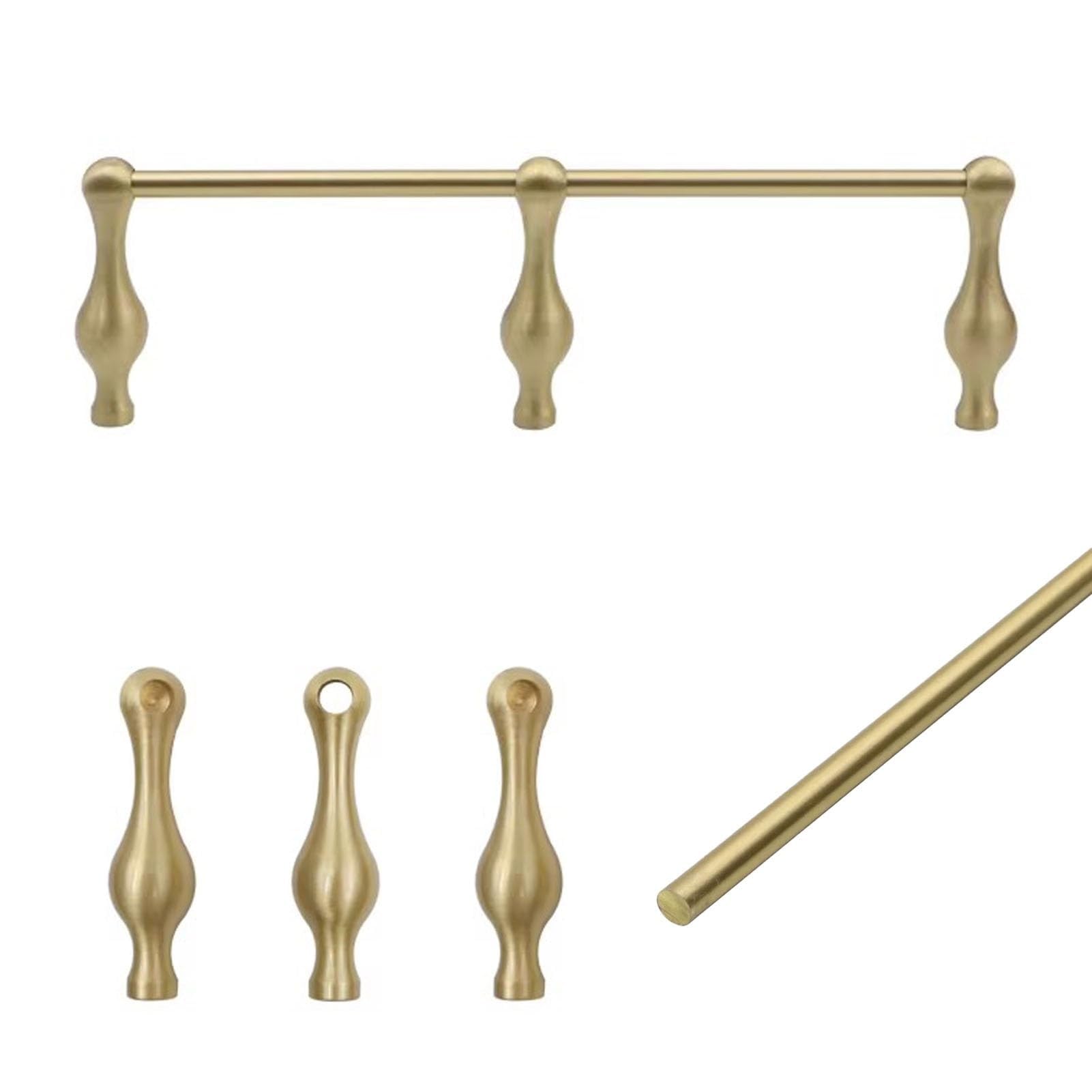 Generico Set di Barre di Protezione Decorative anticaduta per mensole, ringhiera in Ottone Massiccio per mensole a Parete, Barra di Protezione antiribaltamento per vetri