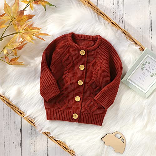 Newborn Baby Cardigan Sweaters Boys Girls Cable Knit Long Sleeve Crewneck Button Shirts Fall Winter Thermal Clothes3