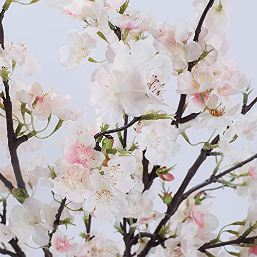 Lesing 4Pcs Cherry Blossom Flowers Artificial, Fake Silk Cherry Blossom Branches Tall Peach Blossom Flower Stems Arrangement For Wedding Home Office Party Decoration (Light Pink -1) #TOP2