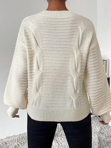 Verdusa Women's Heart Print Drop Shoulder Crew Neck Long Sleeve Graphic Print Sweater Knit Tops2