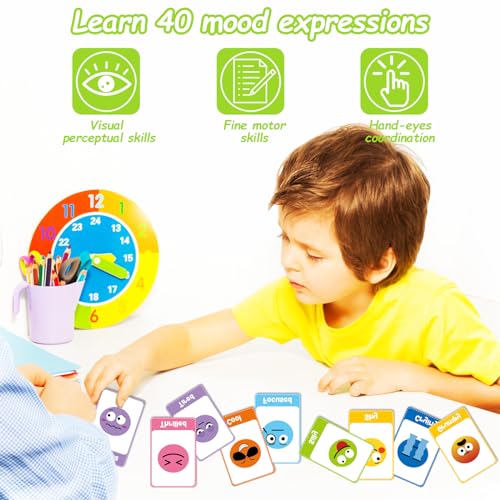 40PCS Autism Emotions Feelings Communication Cards for Speech Delay Children and Adults Special Needs Visual Aid Social Emotional Cards Special Ed Feelings Emotions Flash Card for Autism Communication - Image 7