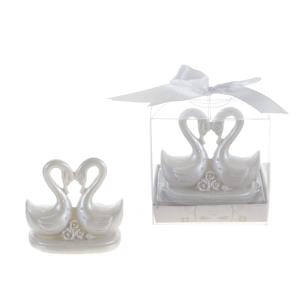 Lunaura Wedding Keepsake - Set of 12 Pair of Swan Facing Each Other Favors - White