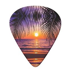 Sunset Ocean avec palmiers tropicaux Twilight Scenery Lot de 6 médiators pour guitare acoustique, guitare électrique… - Les Beatles, Paul McCartney, John Lennon, RIngo Starr, George Harrison Sunset Ocean avec palmiers tropicaux Twilight Scenery Lot de 6 médiators pour guitare acoustique, guitare électrique… – Image 3