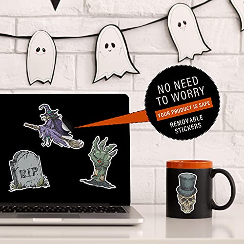 Easykart -50 Halloween Stickers ( Reusable ) For Kids For Water Bottles , Laptop , Decoration , Books , Craft Activities For Kids , Halloween Decor Party Favors #TOP4