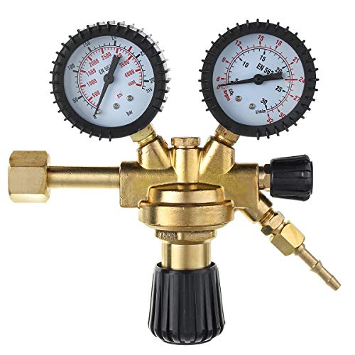 CO2 Argon Gauge Pressure 2 Gauge Regulator 200 BAR Reducer for Welding Bottle MIG Welder