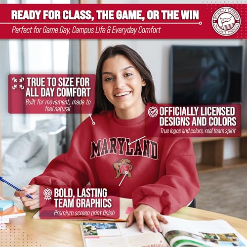 Image of NCAA College Sweatshirt Fleece Crewneck Pullover for Men and Women | Officially licensed NCAA college gameday crewneck pullover - 9 oz fleece lined sweatshirt with arch and logo design