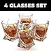 Whiskey Glass Set of 4 - Premium Crystal Clear Glasses - Tasting Tumblers for Drinking Large 10 oz - Elegant Whisky Gift Box Set Glassware for Scotch or Bourbon