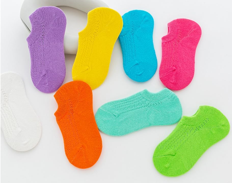 Kids Ankle Socks, Low Cut Cotton Socks Colorful Anti Slip No Show Socks for 2-12 Years Boys Girls, 10 Pairs - Image 8