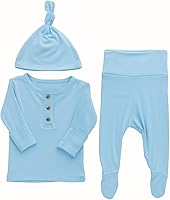 Vista 1 de Conjunto de traje y sombrero para recién nacido y niña recién nacida, ropa de bebé suave y elástica, canastilla