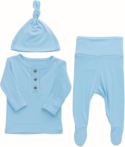 Conjunto de traje y sombrero para recién nacido y niña recién nacida, ropa de bebé suave y elástica, canastilla