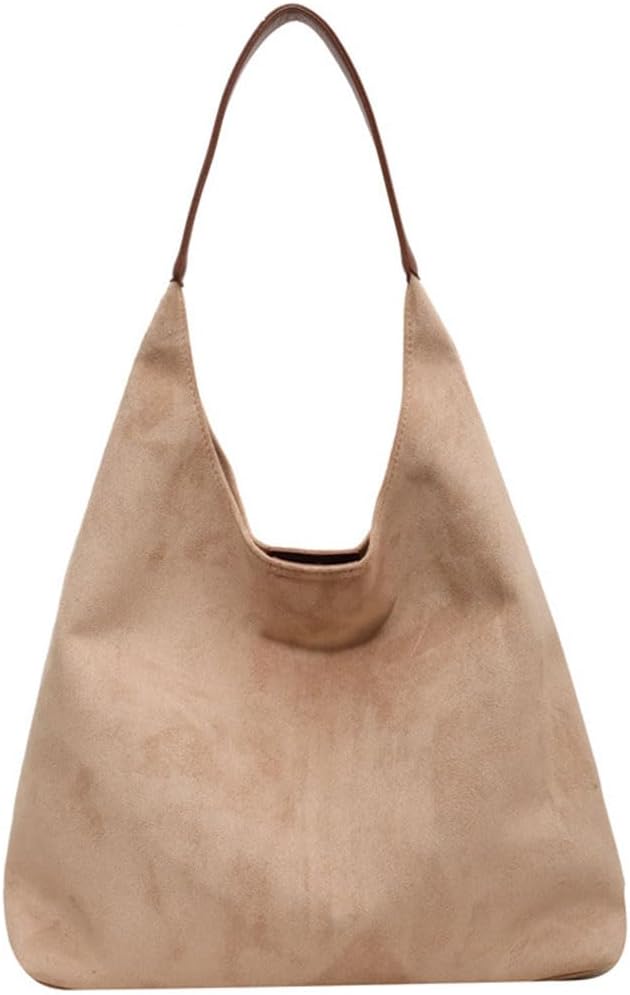 Women's Brown Suede Hobo Bag, Large Slouchy Shoulder Bag, Chocolate Brown Tote, Crossbody Handbag