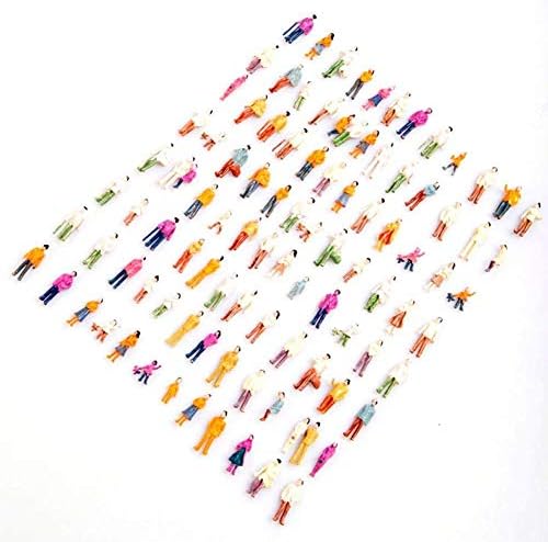 100PCS HO Scale DIY Resin Figures - Mixed Painted Model People Set - Colorful Seated & Standing People for Train, Park, Street Scenes image 4