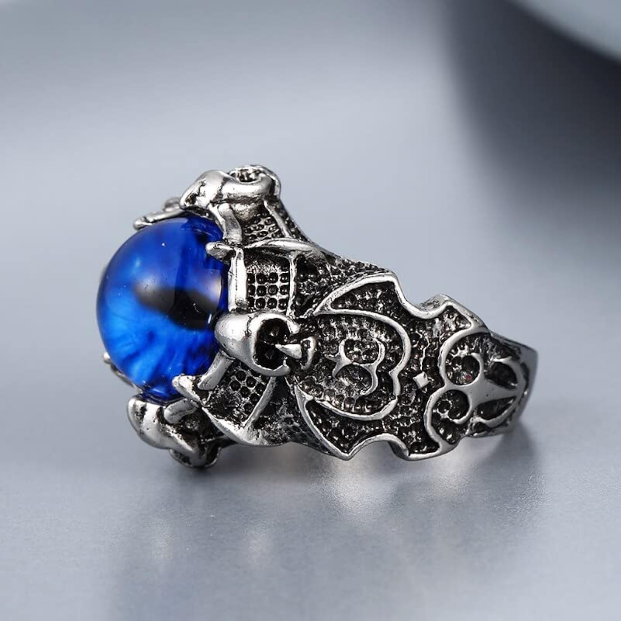 Evil Eye Gothic Dragon Adjustable Ring, Unisex